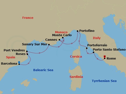 Yachtsman's Harbors Of The Rivieras Route Map