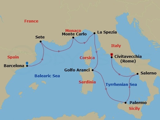 Luminous Italy Route Map