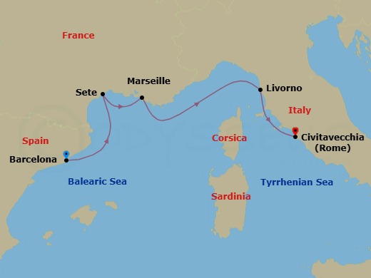 Iconic Western Mediterranean Route Map
