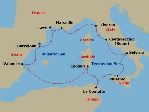 Gems Of The Mediterranean Route Map