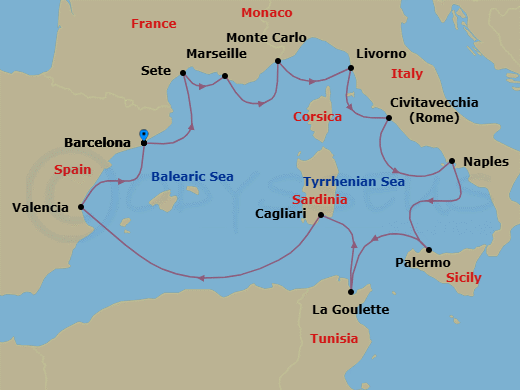 Gems Of The Mediterranean Route Map