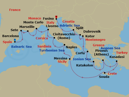 Antiquities Of The Mediterranean Route Map