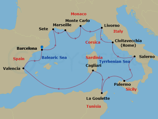 Gems Of The Mediterranean Route Map