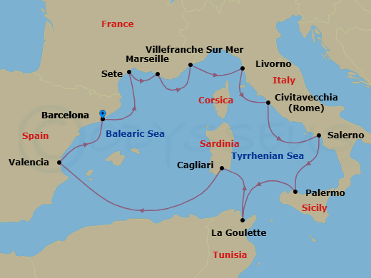Gems Of The Mediterranean Route Map