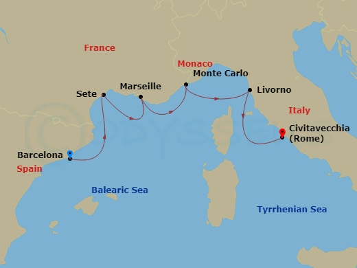 Iconic Western Mediterranean Route Map