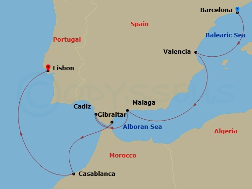 Barcelona To Lisbon Route Map