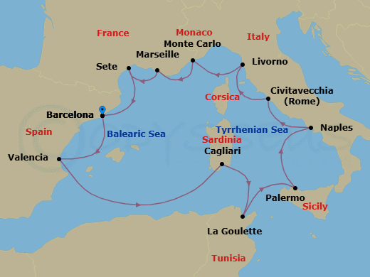 Gems Of The Mediterranean Route Map