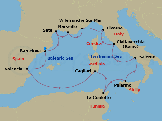 Gems Of The Mediterranean Route Map