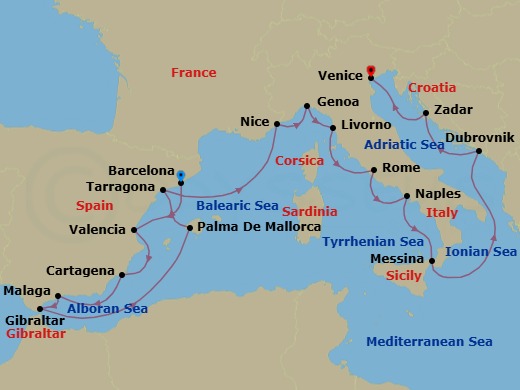 Star Collector: Winter Mediterranean Adventure Route Map