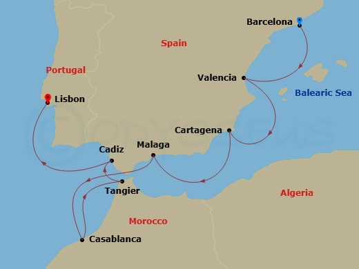 Barcelona To Lisbon Route Map
