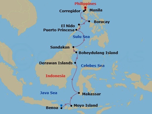 Island Treasures: Indonesia & Philippines Route Map