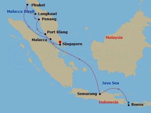 Benoa To Singapore Route Map