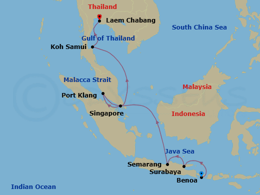 Bangkok, Bali & Beyond Route Map