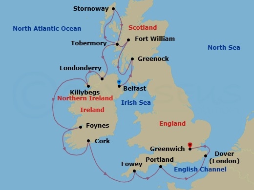 British Isles & Ireland Route Map