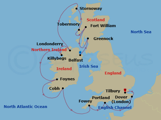 British Isles & Ireland Route Map