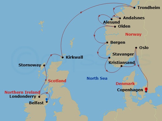 Belfast To Copenhagen Route Map
