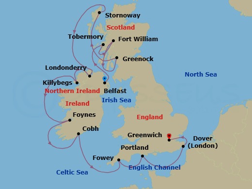 British Isles & Ireland Route Map