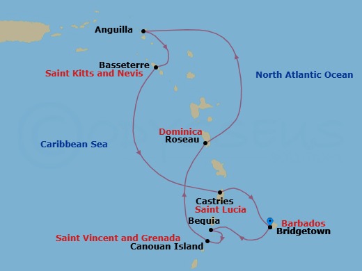 Bridgetown To Bridgetown Route Map