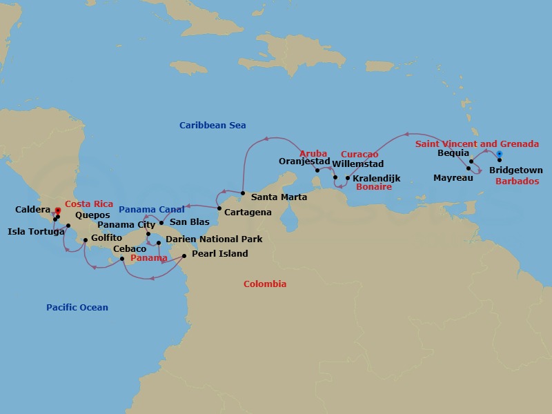 Discover The Secrets Of Panama And Costa Rica Route Map