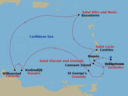 Bridgetown To Bridgetown Route Map