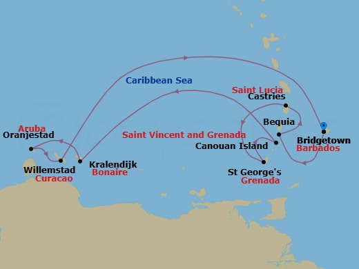 Bridgetown To Bridgetown Route Map