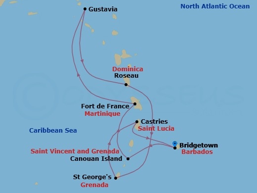 Bridgetown To Bridgetown Route Map