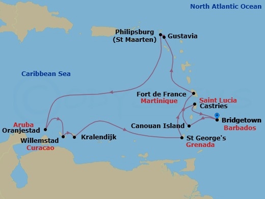 Bridgetown To Bridgetown Route Map