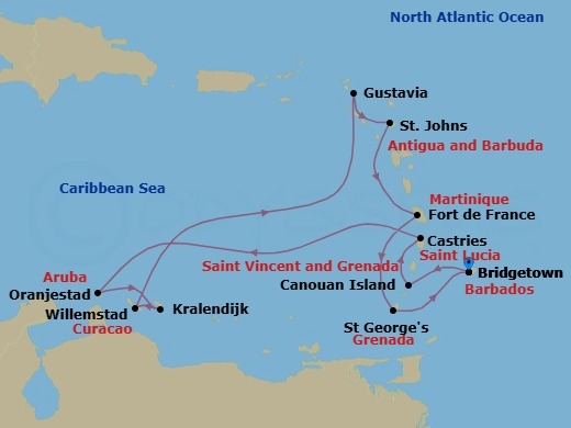 Bridgetown To Bridgetown Route Map