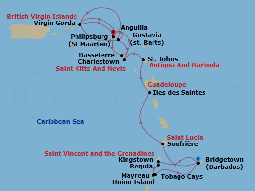 Epic Voyage: Barbados To Sint Maarten Route Map