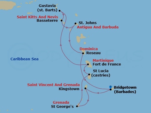 Current Of Calypso Route Map