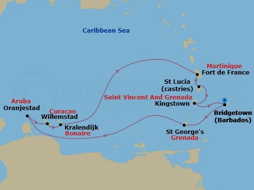 Soca At Sea Route Map