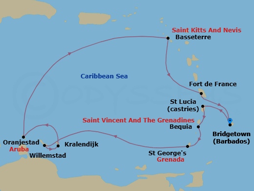 Bridgetown To Bridgetown Route Map