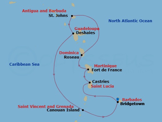 Bridgetown To Bridgetown Route Map