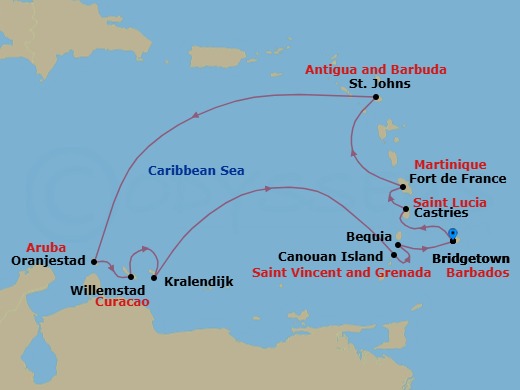 Bridgetown To Bridgetown Route Map