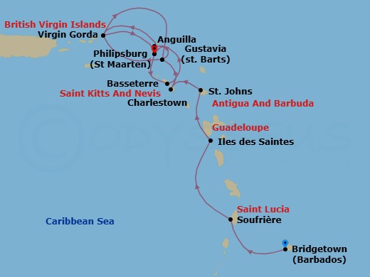 Discover The Pearls Of The Caribbean Route Map