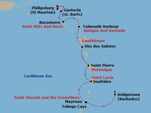Classic Caribbean Route Map