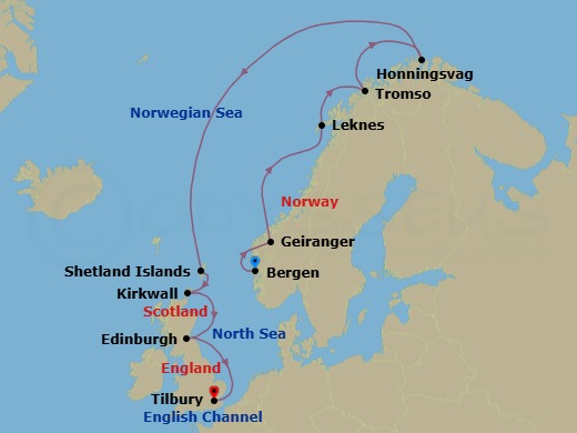 Into The Midnight Sun Route Map