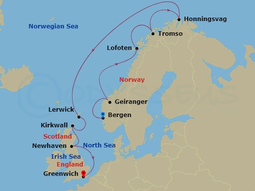 Into The Midnight Sun Route Map