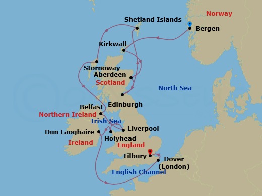 British Isles Explorer Route Map