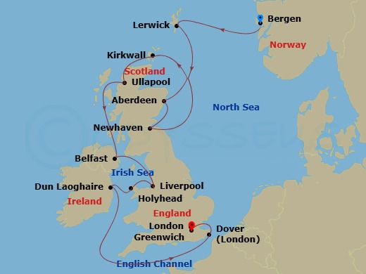 British Isles Explorer Route Map