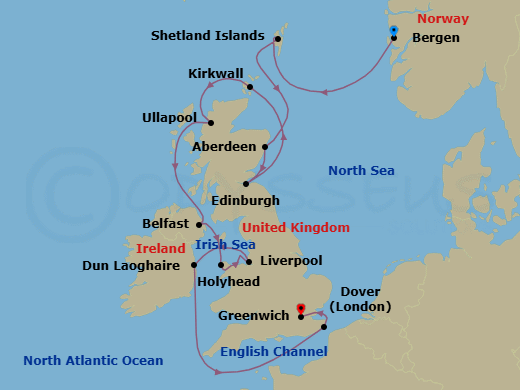 British Isles Explorer Route Map