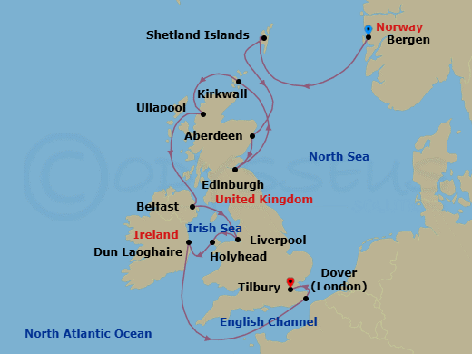 British Isles Explorer Route Map