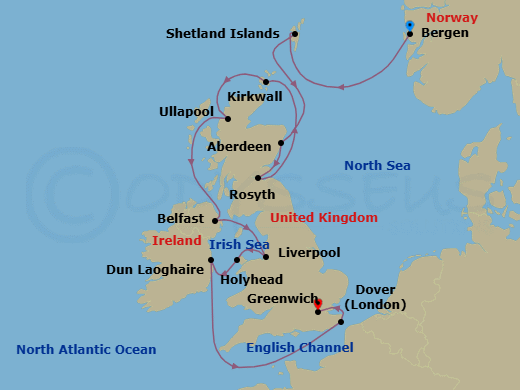 British Isles Explorer Route Map