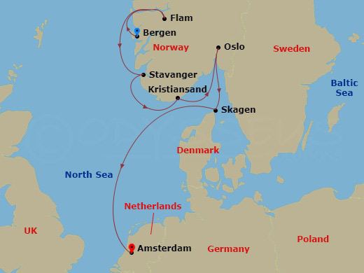 Viking Shores & Fjords Route Map