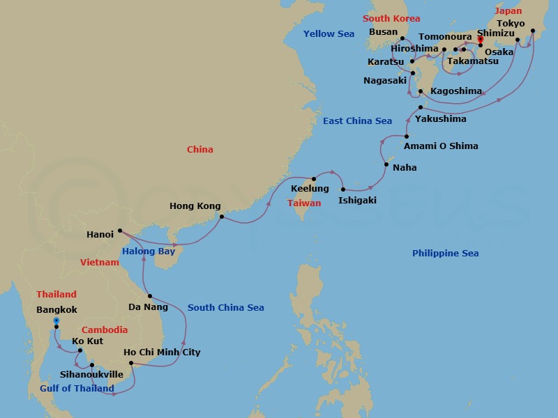 Star Collector: Japan & Vietnam In-Depth Route Map