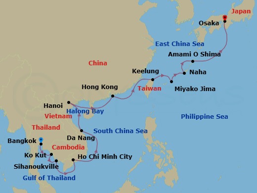 Star Collector: Okinawa Days & Mekong Ways Route Map