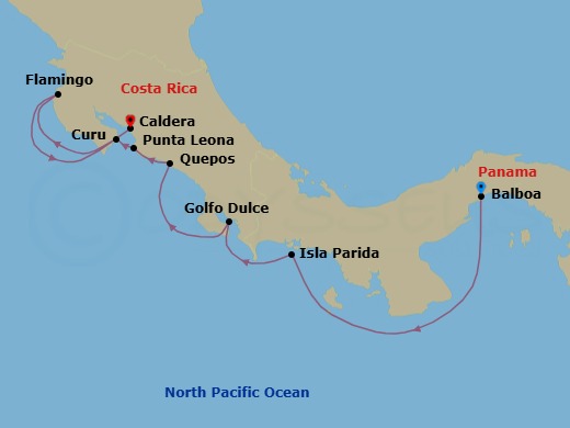 Naturally Costa Rica Route Map