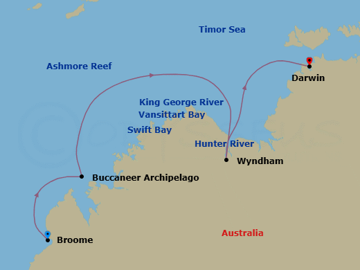 Broome To Darwin Route Map