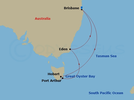 9-Day Tasmania Route Map