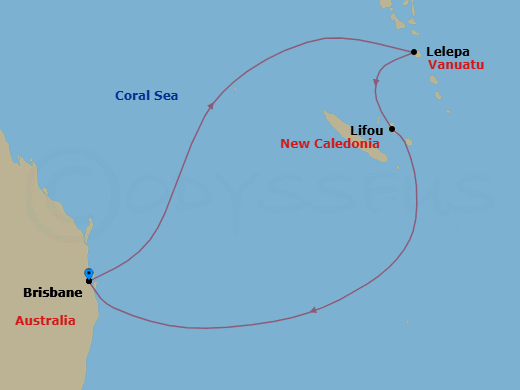 7 Nights Royal Beach Club Lelepa & South Pac Route Map